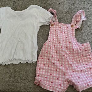 Little Me Strawberry Shortall Set - 3T